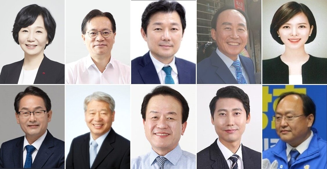 본문 이미지 - 세종을 출마 예상 후보군. 사진 위쪽은 국민의힘 송아영·이상래·이준배·조관식씨와 비례 가능성이 높은 이소희 세종시의원. 아랫줄은 민주당 강준현··서금택·이강진·이태환··조상호 출마 예상후보.(정당별 가나다순) / 뉴스1 