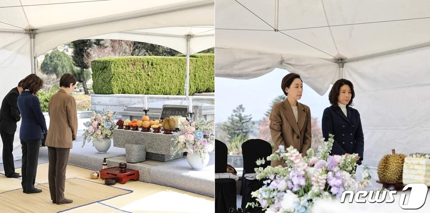 본문 이미지 - 구지은 아워홈 부회장이 최근 차녀 구명진 씨와 故 구자학 회장 1주기를 맞아 장지를 방문했다.(구지은 아워홈 부회장 SNS)