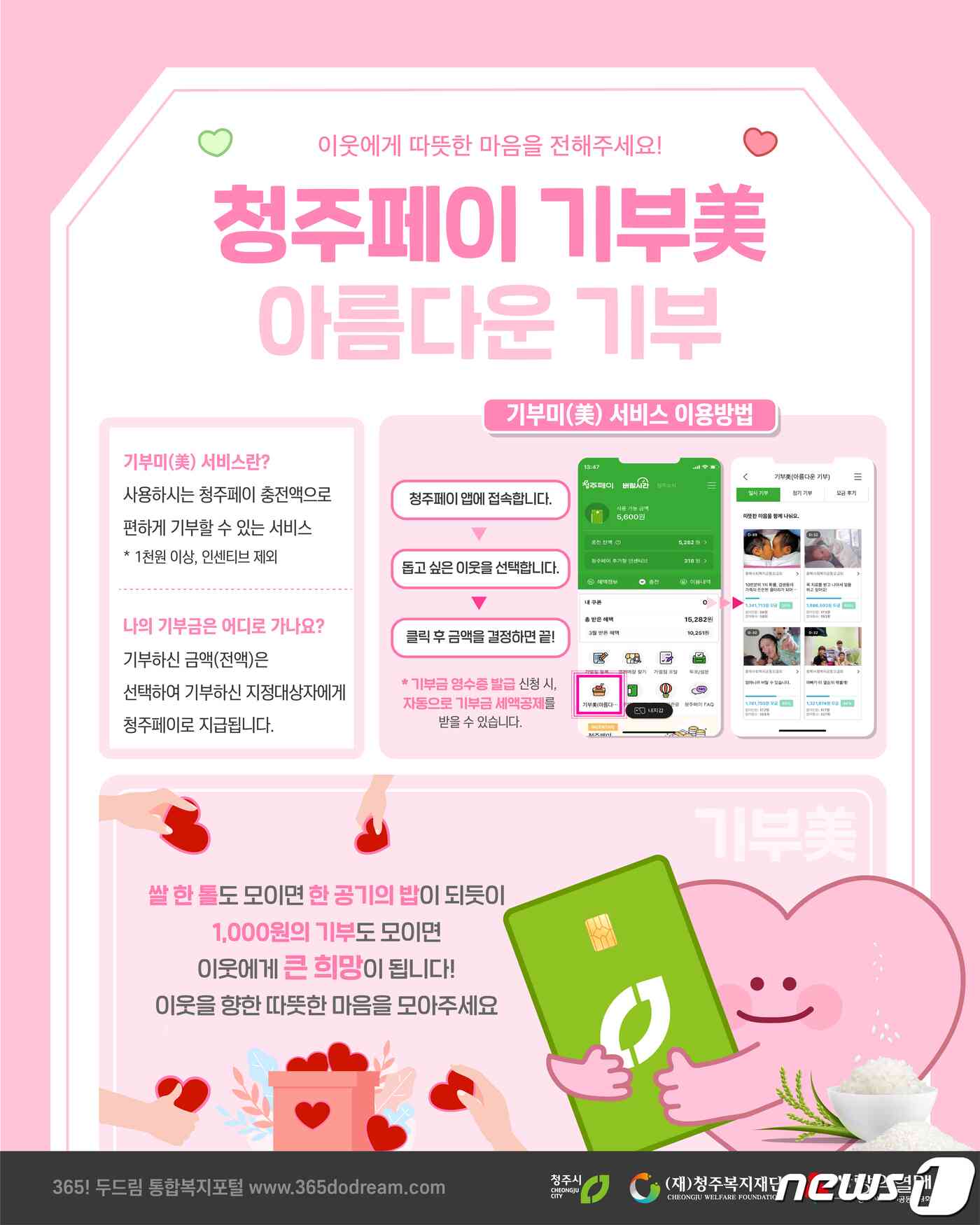 청주페이 앱 기부서비스 기부美.(청주시 제공).2023.05.01./뉴스1