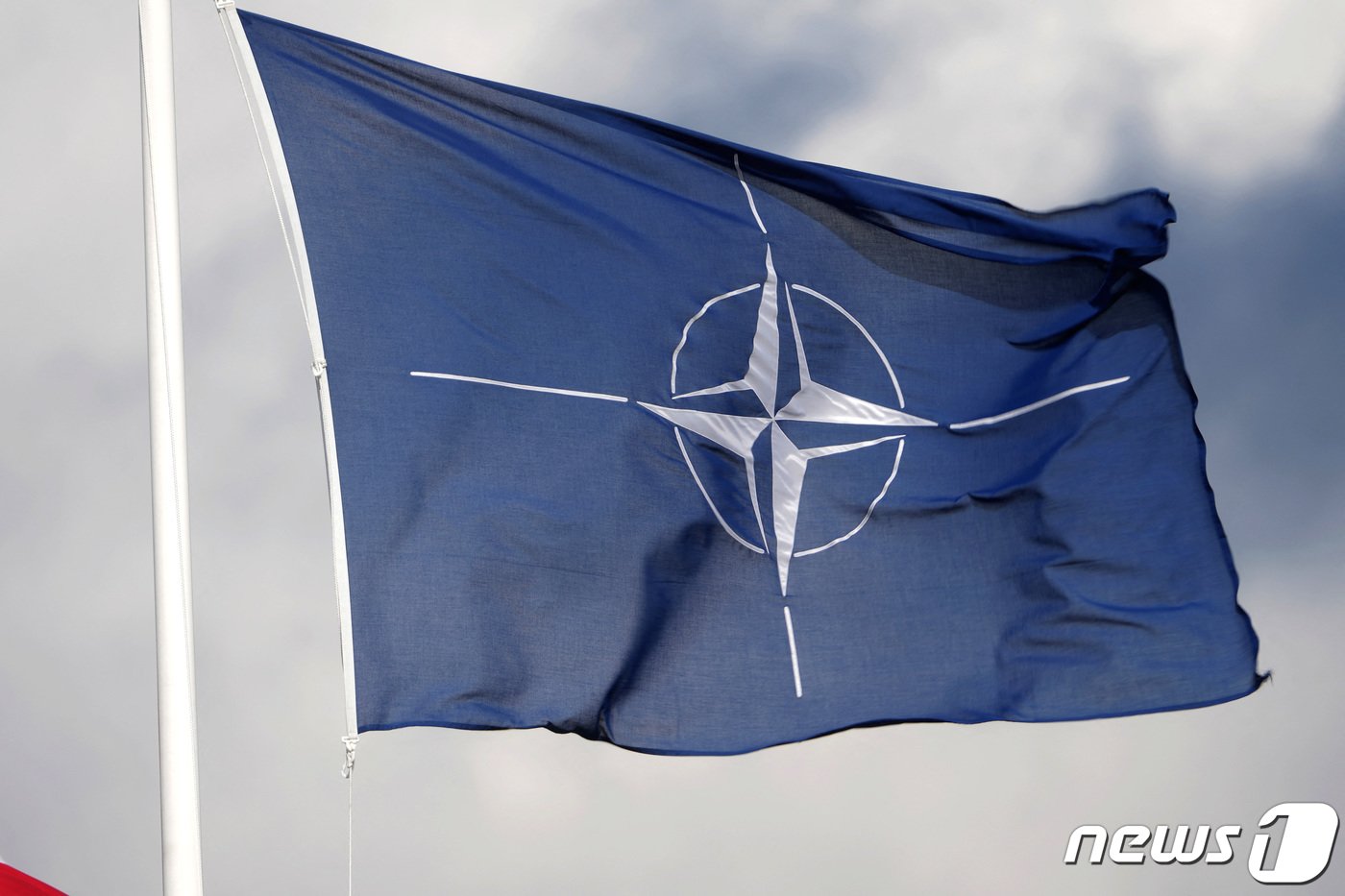 본문 이미지 - 에스토니아에서 휘날리고 있는 나토 깃발. 2023.04.30. ⓒ 로이터=뉴스1 ⓒ News1 정윤영 기자