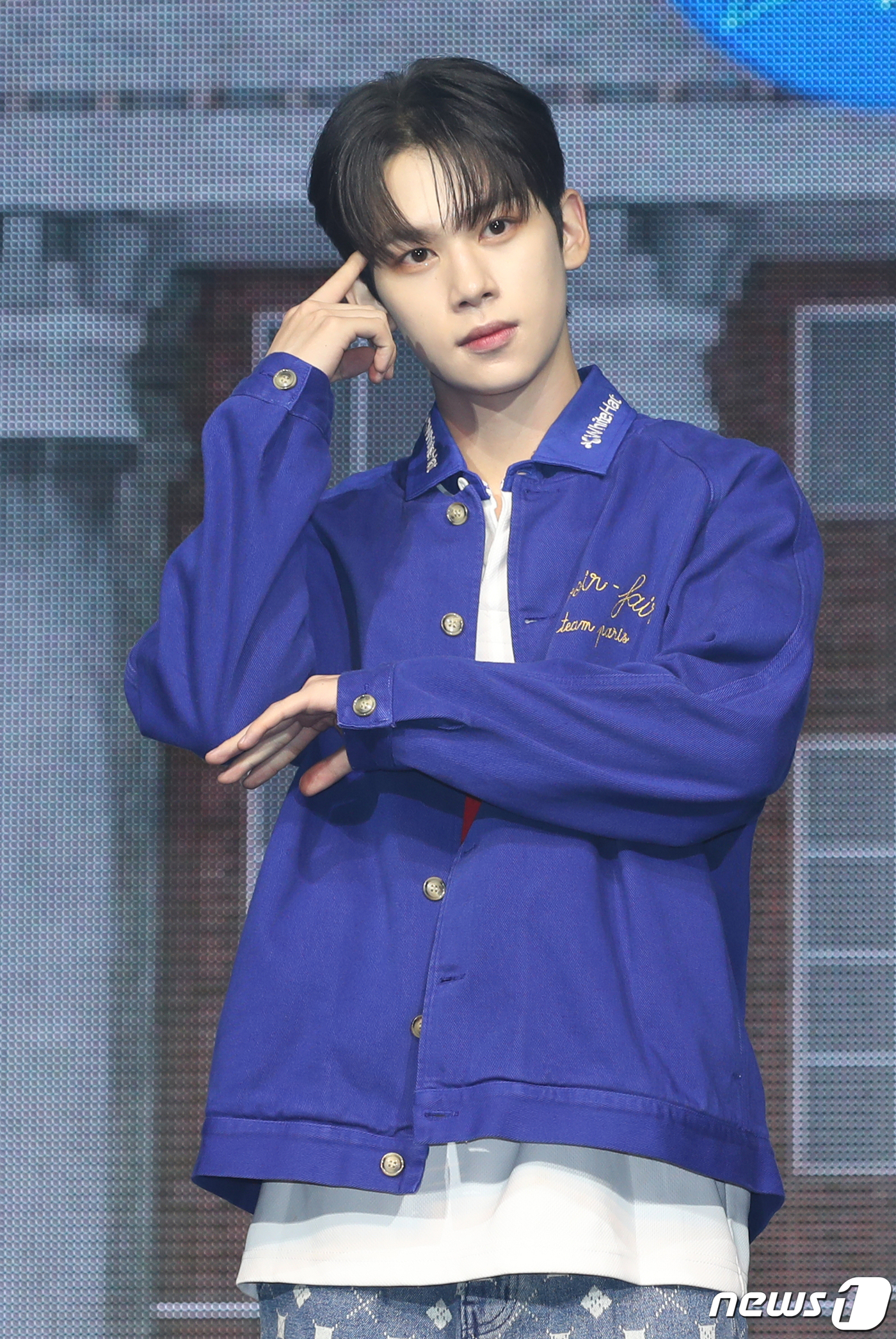 (서울=뉴스1) 권현진 기자 = 그룹 유나이트(YOUNITE) 스티브가 17일 오후 서울 마포구 서강대학교 메리홀에서 가진 미니 4집 ‘빛 :BIT Part.1(빛 파트 원)' 쇼 …