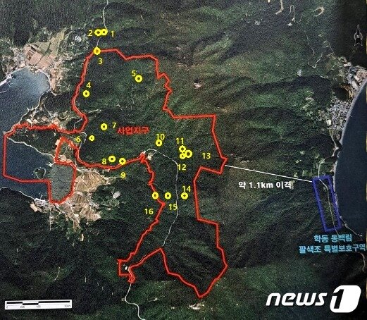 본문 이미지 - 통영거제환경운동연합이 2019년부터 2022년까지 확인한 노자산 팔색조 둥지 현황.(통영거제환경운동연합 제공)
