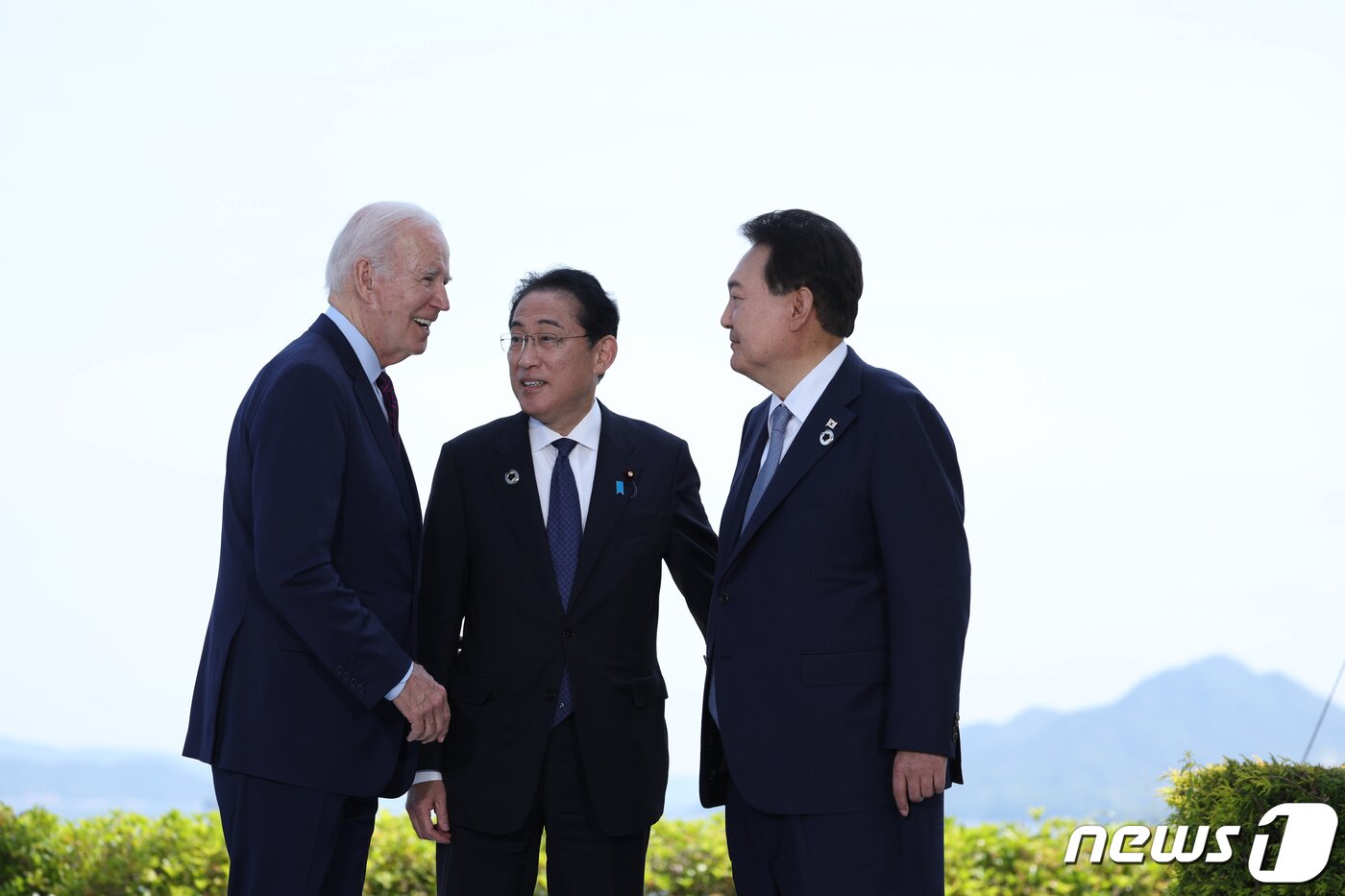 왼쪽부터 조 바이든 미국 대통령, 기시다 후미오 일본 총리, 윤석열 대통령. &#40;대통령실 제공&#41; 2023.5.21/뉴스1 ⓒ News1 오대일 기자