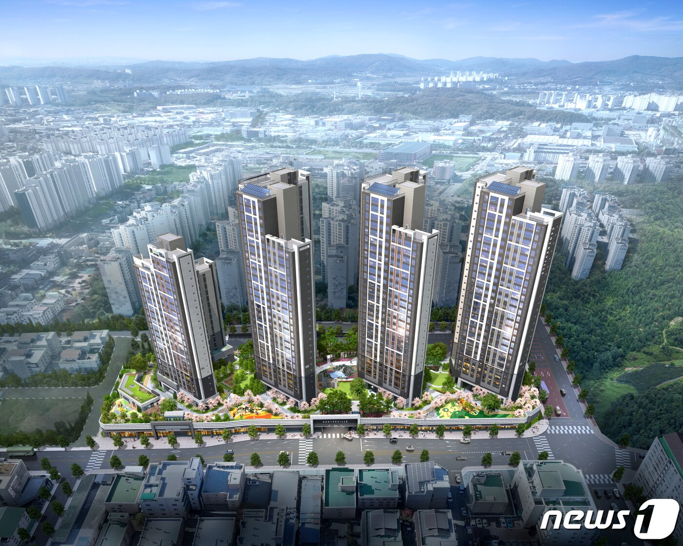 본문 이미지 - 천안 백석 센트레빌 파크디션 조감도. /뉴스1