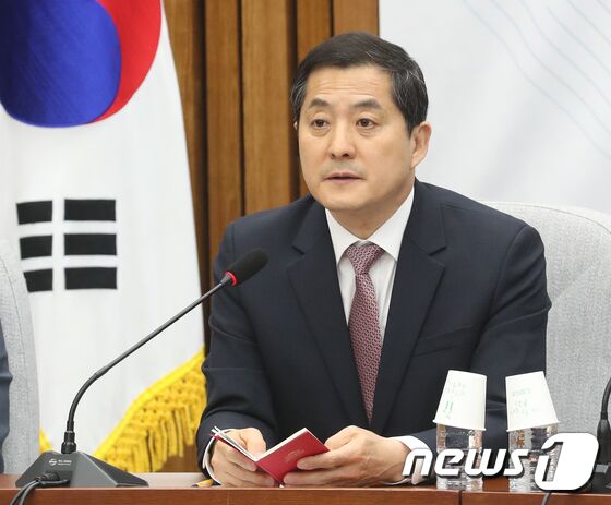 박대출 국민의힘 정책위의장이 26일 오전 서울 여의도 국회에서 열린 원내대책회의에서 발언을 하고 있다. 2023.5.26/뉴스1 © News1 송원영 기자