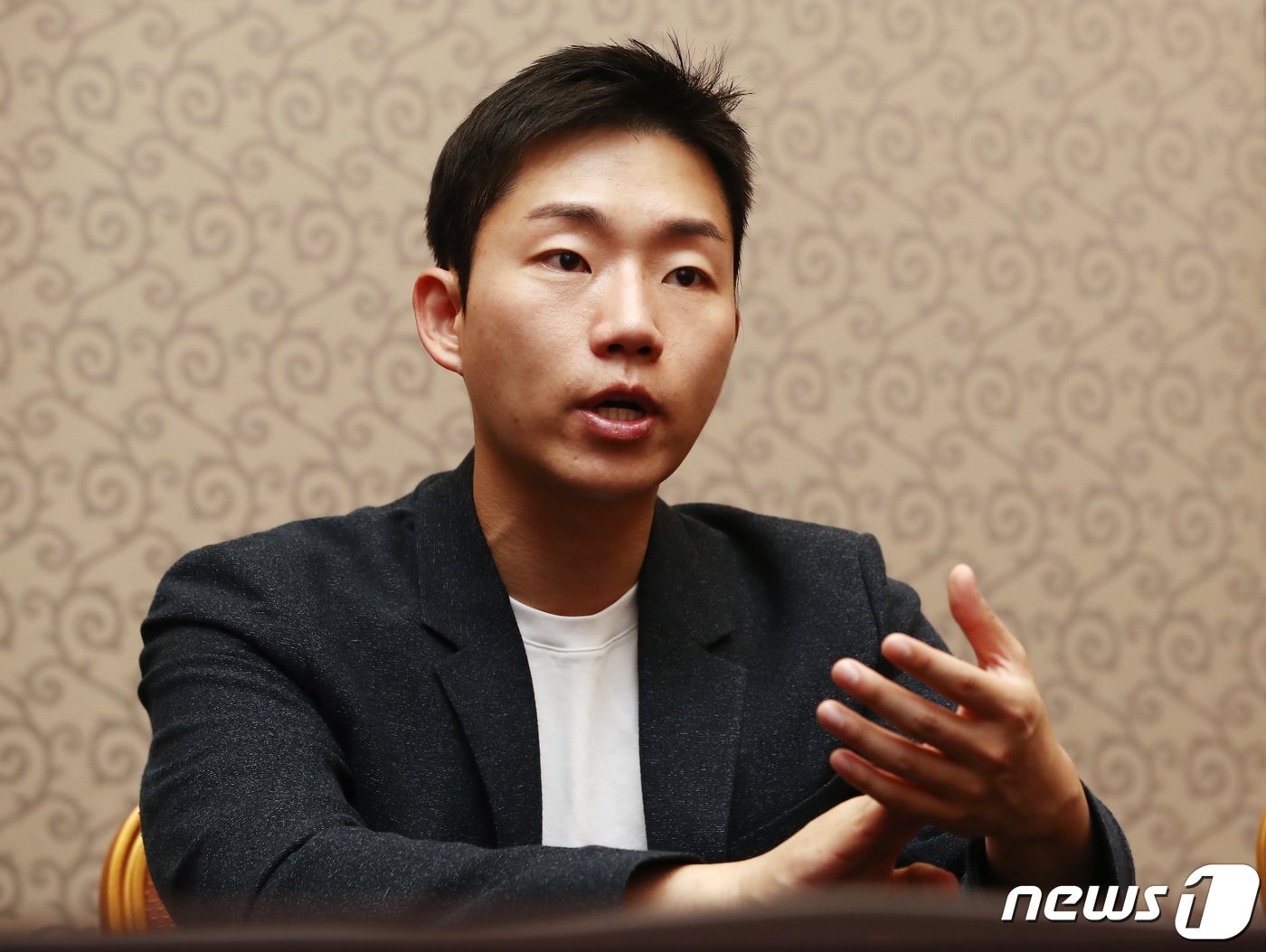 본문 이미지 - 권순범 이큐브랩 대표가 3일 아마존웹서비스(AWS) 서밋 서울 2023이 열린 서울 강남구 코엑스에서 뉴스1과 인터뷰를 하고 있다. 2023.5.3/뉴스1 ⓒ News1 김민지 기자