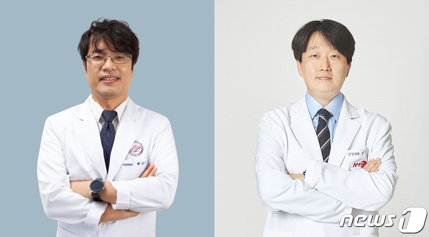본문 이미지 - 한림대학교성심병원 가정의학과의 백유진 교수(대한금연학회 회장)(왼쪽)와 국립중앙의료원 중앙감염병병원운영센터 김연재 센터장(감염내과 전문의)