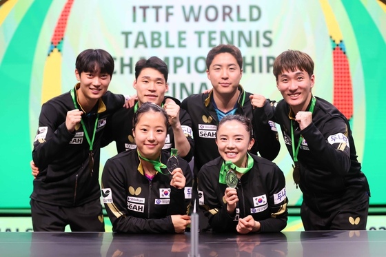  한국 탁구대표팀이 세계선수권서 메달 3개를 따고 금의환향한다.(대한탁구협회 제공)