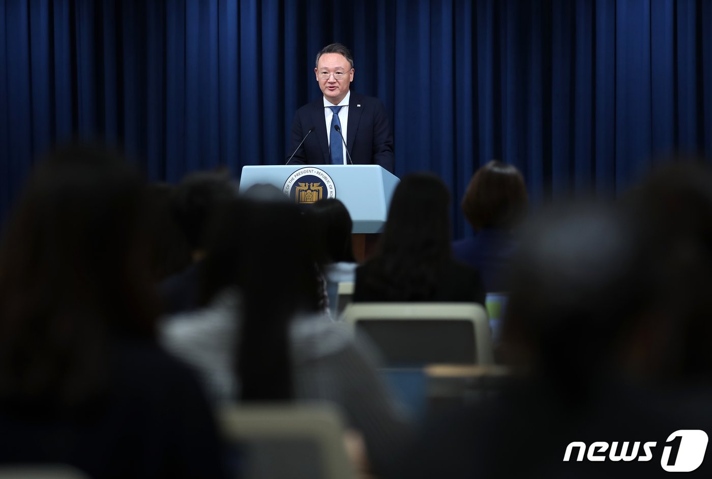 본문 이미지 - 안상훈 사회수석이 31일 용산 대통령실 청사에서 사회보장 전략회의 관련 브리핑을 하고 있다. 2023.5.31/뉴스1 ⓒ News1 오대일 기자