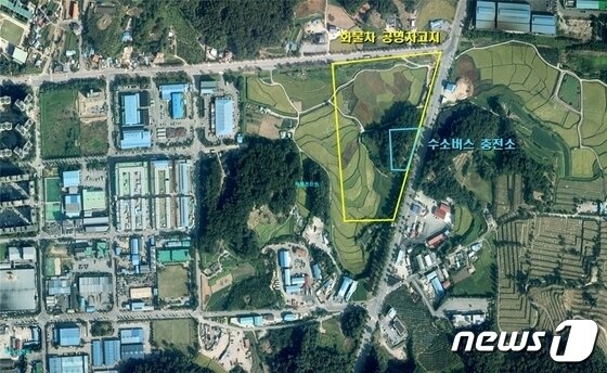 본문 이미지 -  충주 화물자동차 공영차고지 위치도.(충주시 제공)/뉴스1