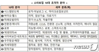 본문 이미지 - 스타트업 10대 초격차 분야 (중기부 제공)