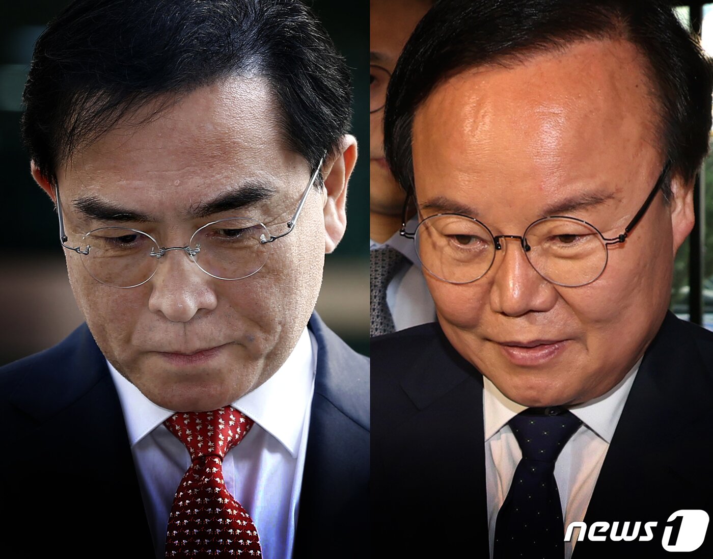 본문 이미지 - 국민의힘 태영호(왼족),김재원 최고위원이 8일 오후 서울 여의도 국민의힘 중앙당사에서 열린 중앙윤리위원회에 각각 출석하며 취재진의 질문을 받고 있다. (공동취재) 2023.5.8/뉴스1