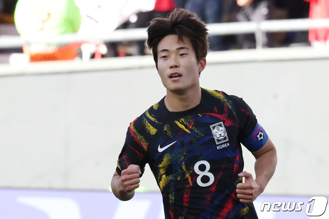 본문 이미지 - 11일(현지시간) 아르헨티나 라플라타 스타디움에서 열린 ‘FIFA U-20 월드컵 아르헨티나 2023’ 3·4위 결정전 한국과 이스라엘의 경기에서 이승원이 전반 24분 동점골을 넣고 기뻐하고 있다. 2023.6.12/뉴스1 ⓒ News1 이승배 기자