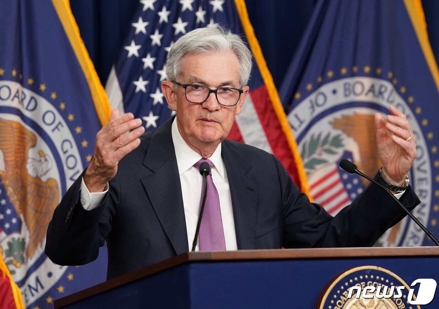 본문 이미지 - 제롬 파월 연방준비제도(Fed) 의장. 2023.6.15 ⓒ 로이터=뉴스1 ⓒ News1 우동명 기자