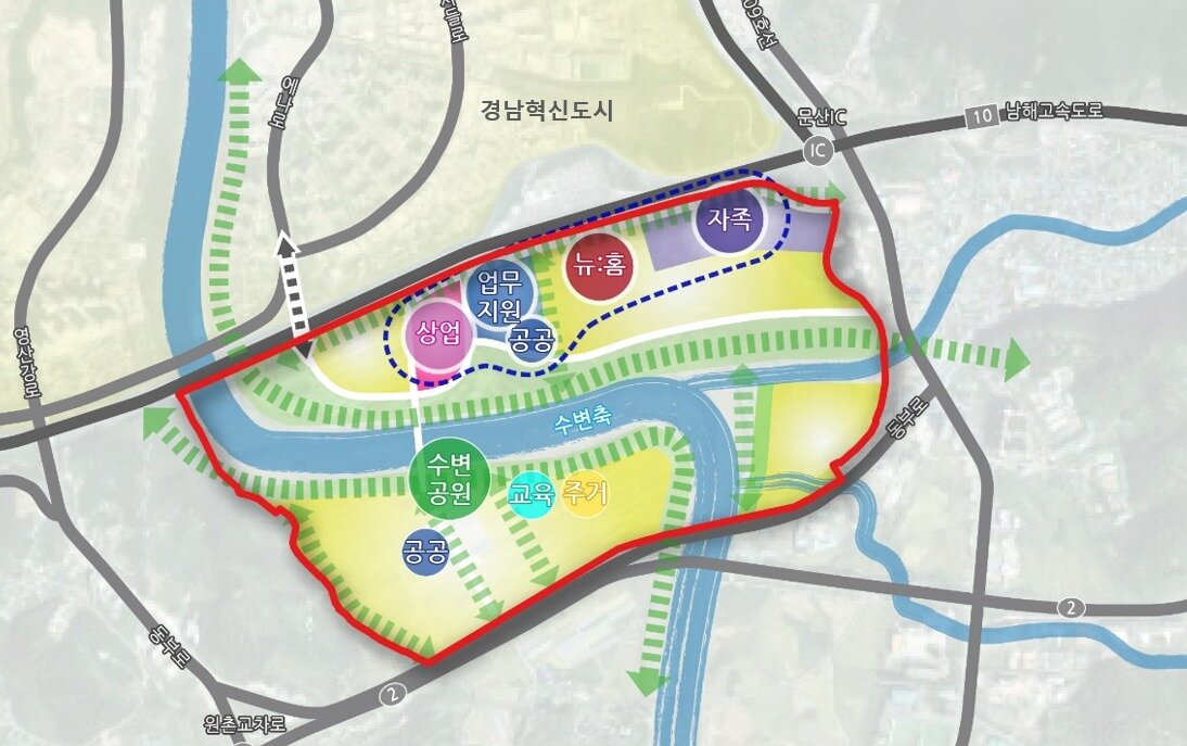 본문 이미지 - 진주문산 공공주택지구 개발 구상도./국토부 제공