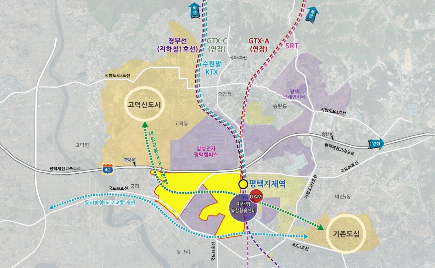 본문 이미지 - 평택지제역세권 광역교통 확충 및 모빌리티 연계 구상도./국토부 제공