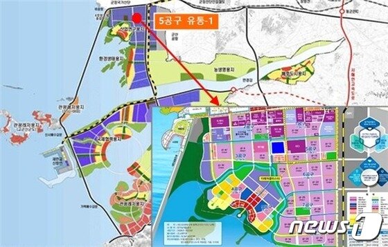 본문 이미지 - 새만금 자동차 수출복합센터 위치도./뉴스1 DB