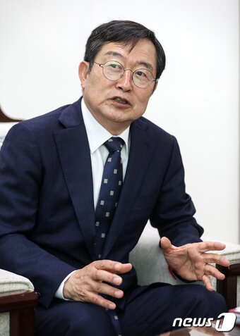 본문 이미지 - 백승주 전쟁기념사업회장. 2023.6.17/뉴스1 ⓒ News1 이승배 기자