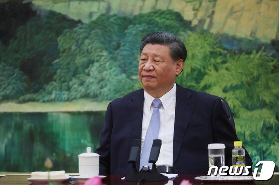 시진핑 중국 국가주석이 19일 베이징 인민대회당에서 토니 블링컨 미국 국무장관(사진에 없음)을 접견하고 있다. 2023.06.19 © 로이터=뉴스1 © News1 최종일 기자