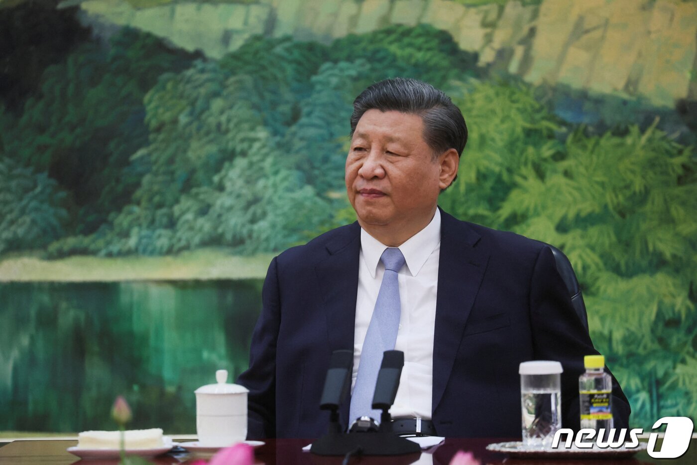 본문 이미지 - 시진핑 중국 국가주석이 19일 베이징 인민대회당에서 토니 블링컨 미국 국무장관(사진에 없음)을 접견하고 있다. 2023.06.19 ⓒ 로이터=뉴스1 ⓒ News1 최종일 기자