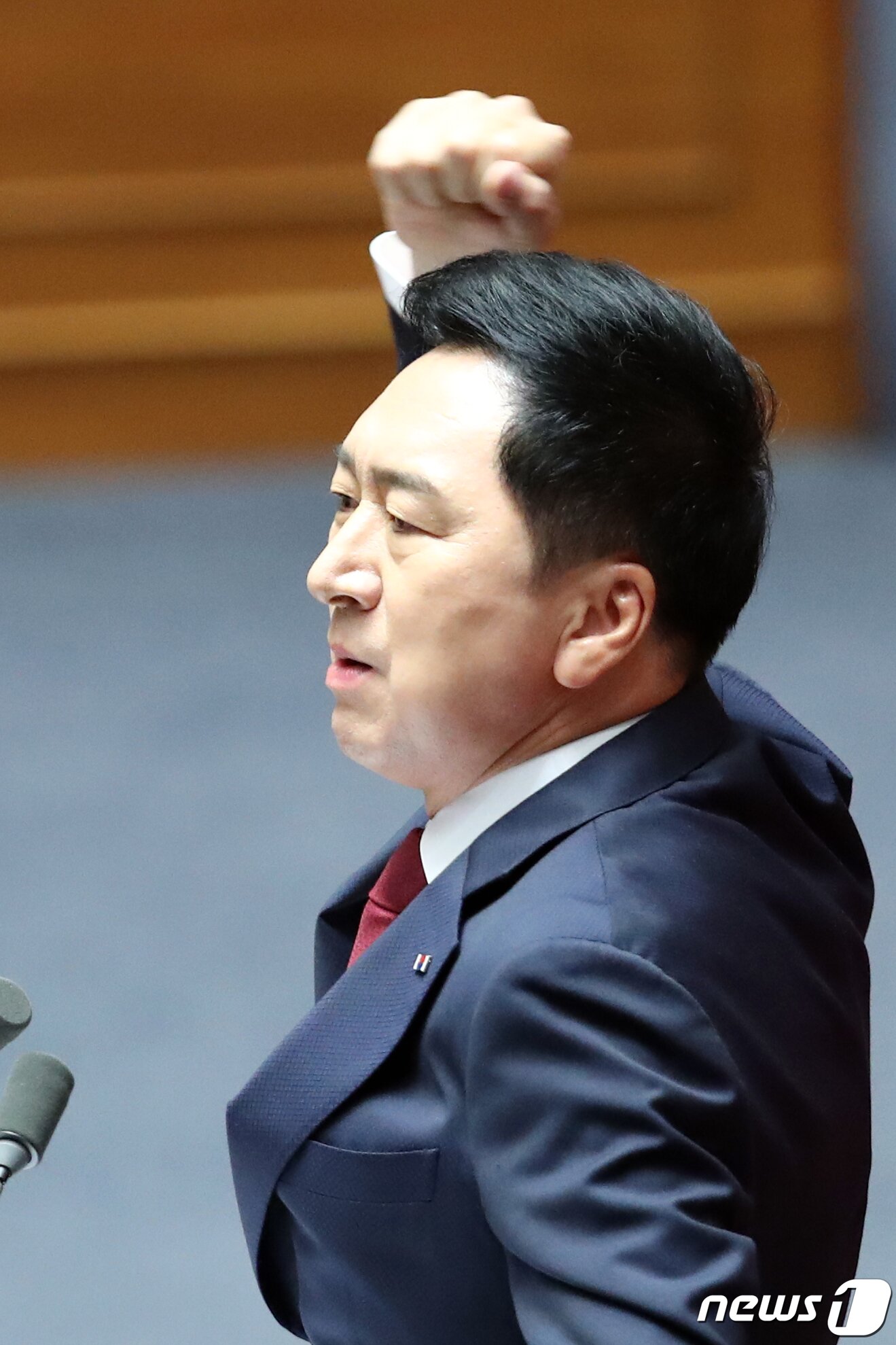 본문 이미지 - 김기현 국민의힘 대표가 20일 오전 서울 여의도 국회에서 열린 제407회 국회(임시회) 제5차 본회의에서 국정에 관한 교섭단체 대표연설을 하고 있다. 2023.6.20/뉴스1 ⓒ News1 황기선 기자