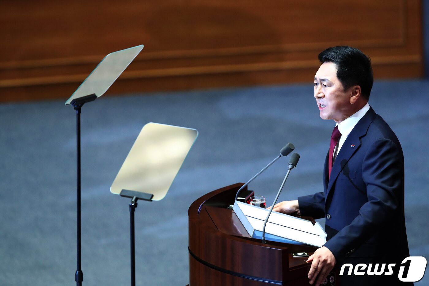 본문 이미지 - 김기현 국민의힘 대표가 20일 오전 서울 여의도 국회에서 열린 제407회 국회(임시회) 제5차 본회의에서 국정에 관한 교섭단체 대표연설을 하고 있다. 2023.6.20/뉴스1 ⓒ News1 황기선 기자