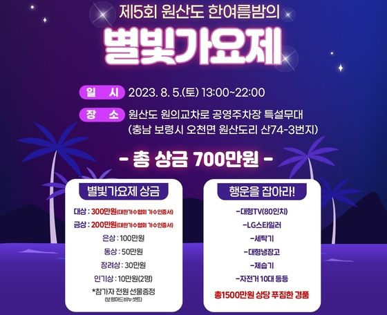  ‘제5회 한여름밤의 별빛가요제’ 포스터.(보령시 제공)/뉴스1