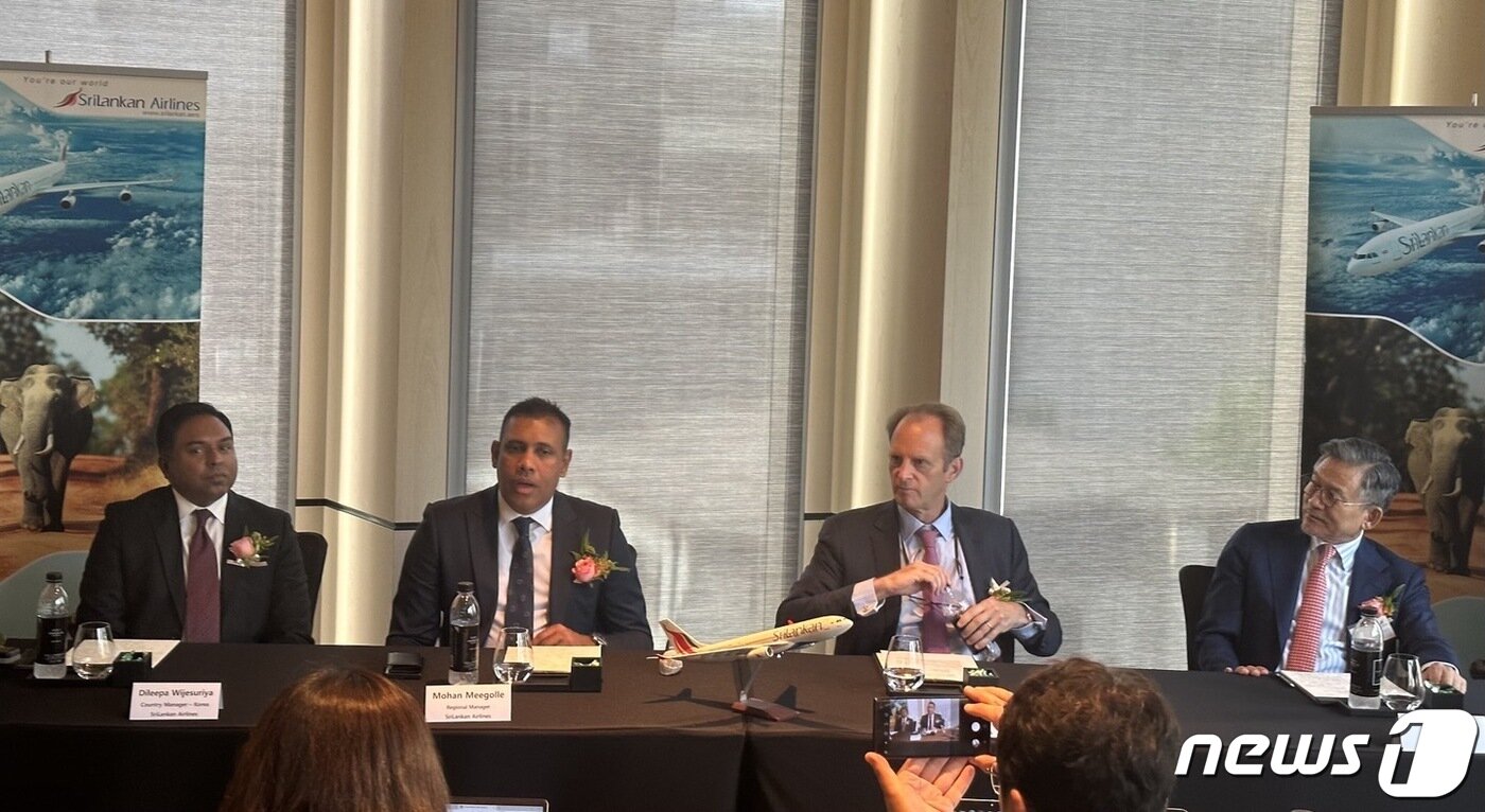 본문 이미지 - 23일 '인천~콜롬보' 노선 취항 1주년 관련 스리랑칸항공 기자간담회ⓒ News1 윤슬빈 기자