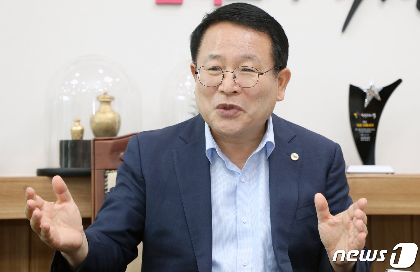 정헌율 익산시장이 전북 익산시 익산시청에서 뉴스1 전북취재본부와 인터뷰를 하고 있다. ⓒ News1 유경석 기자