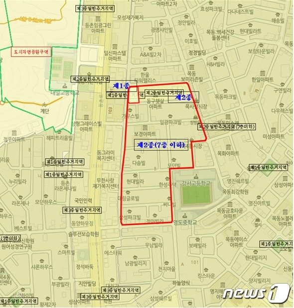 양천구 목4동 724-1번지 일원.측량·부동산 매매·소송 등 자료로 사용할 수 없음&#40;서울시 제공&#41;.