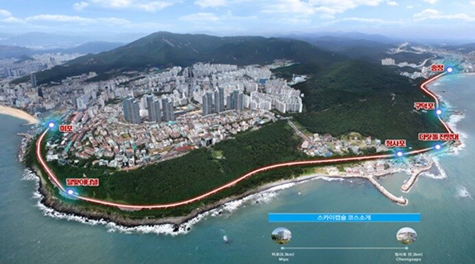본문 이미지 - 해운대 블루라인 파크 전경.(국가철도공단 제공)