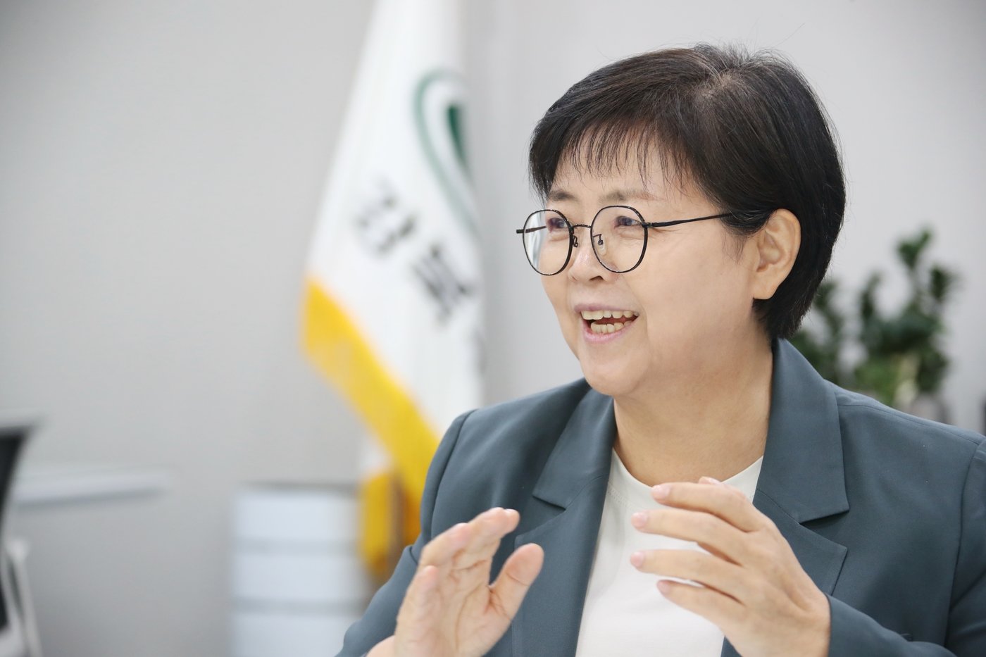 본문 이미지 - 이순희 서울 강북구청장이 지난 23일 뉴스1과 인터뷰하고 있다. (강북구 제공)