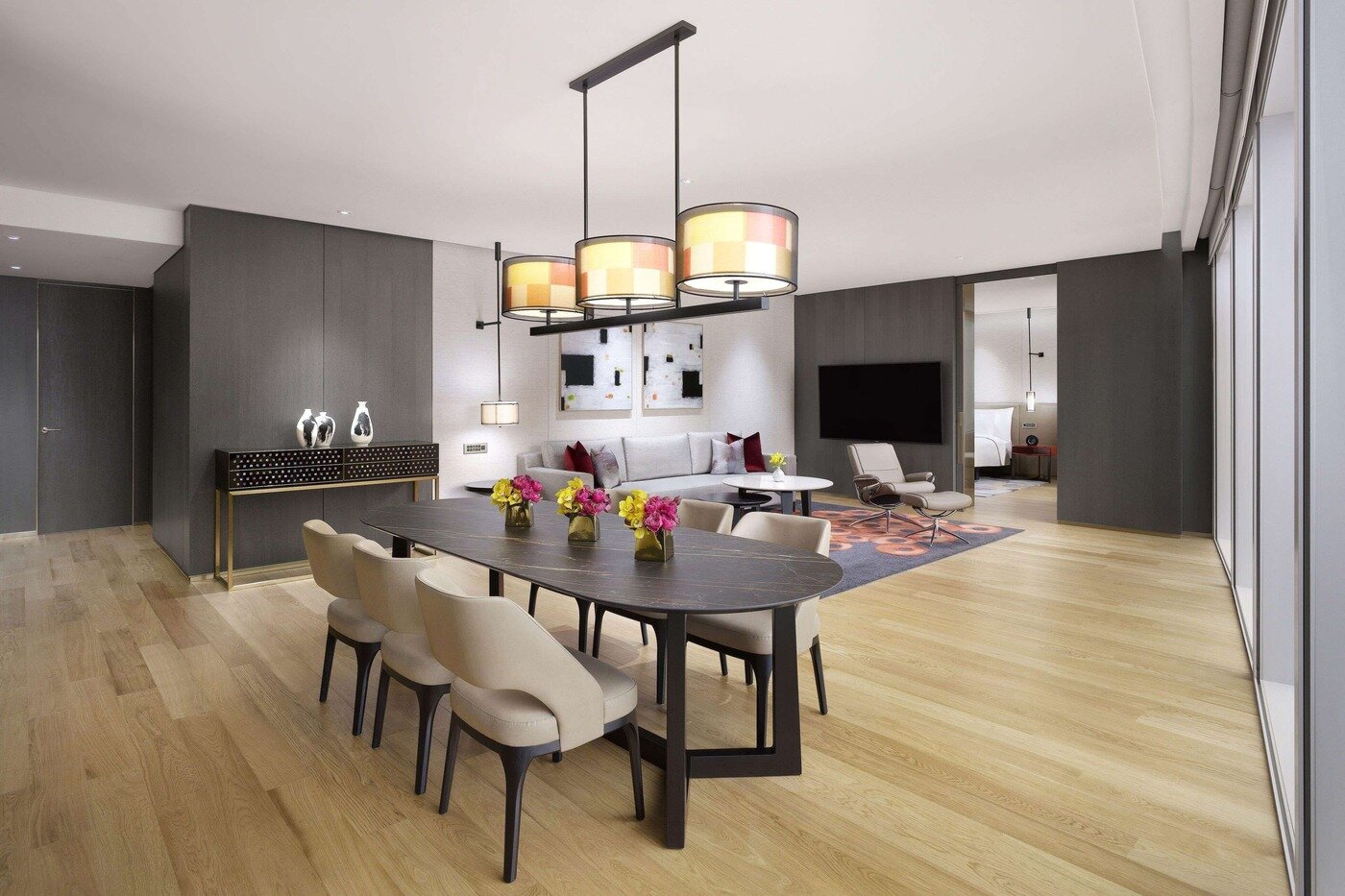 본문 이미지 - 그랜드 하얏트 제주의 미니바를 갖춘 그랜드 스위트(호텔스닷컴 제공)