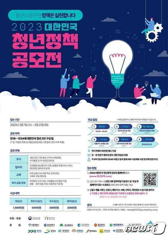 2023년 대한민국 청년정책 공모전 홍보 포스터(국무조정실 제공)./ 