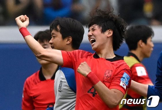 나이지리아를 상대로 결승골을 넣은 최석현. © AFP=뉴스1