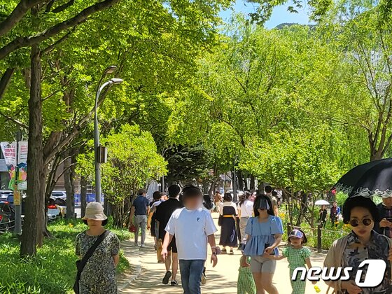 본문 이미지 - 현충일이자 징검다리 연휴 마지막날인 6일 대구 시민들은 수성못에 나와 시간을 보내고 있다. 2023.6.6/뉴스1 ⓒ News1 이성덕 기자