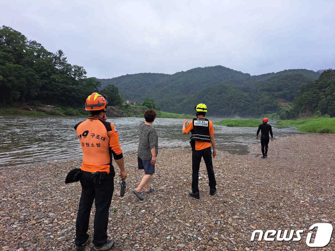 홍천강 수난사고 실종자 수색현장.&#40;강원특별자치도 소방본부 제공&#41; 2023.7.1/뉴스1