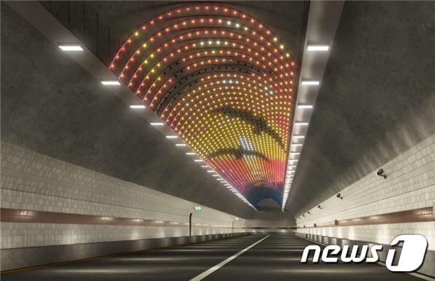 본문 이미지 - 보령해저터널 경관조명 가상도. (대전지방국토관리청 제공)/ 2023.7.11.  뉴스1 