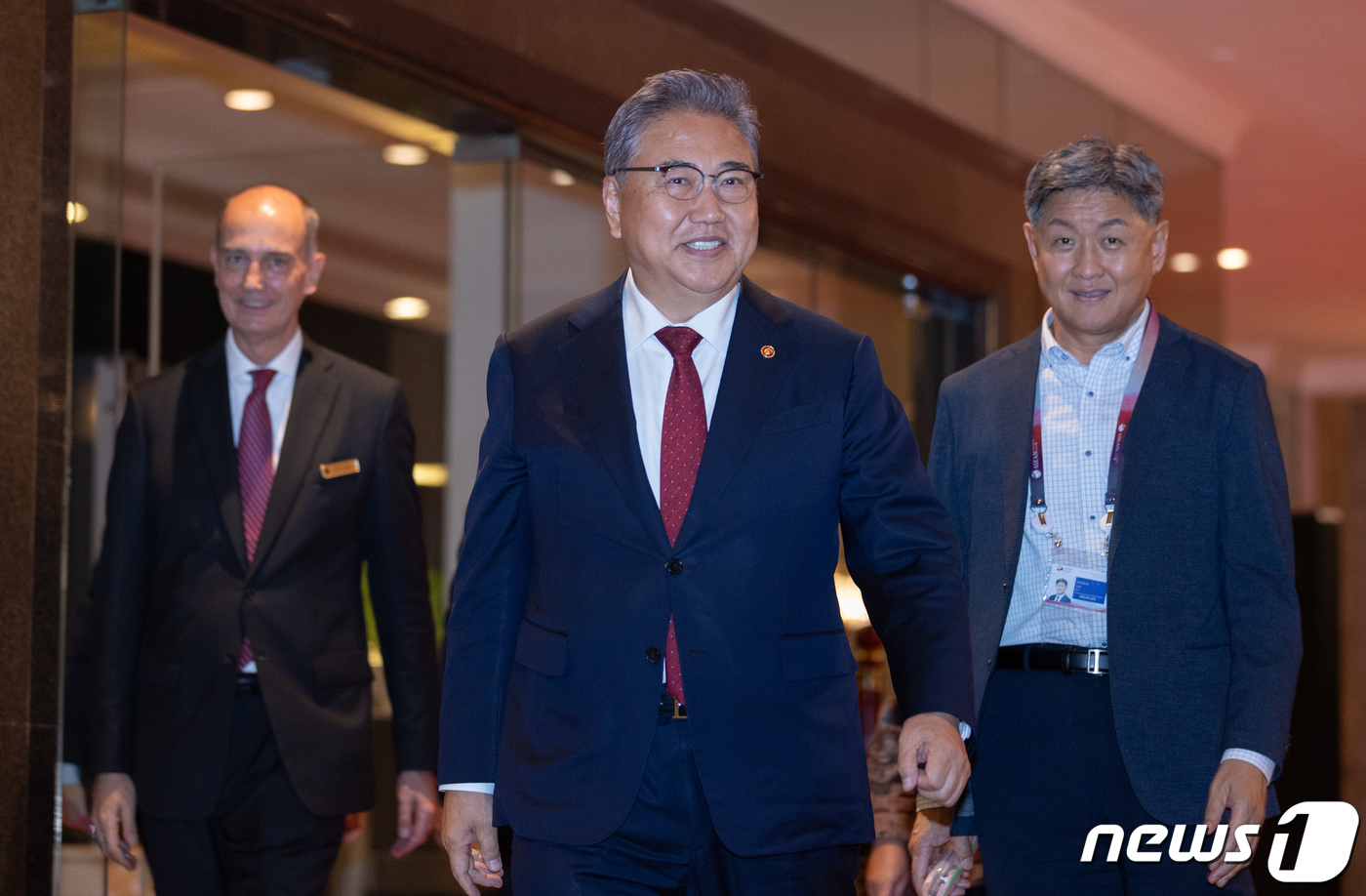 (자카르타(인도네시아)=뉴스1) 이재명 기자 = 박진 외교부 장관이 12일 오후 동남아시아국가연합(ASEAN·아세안) 관련 외교장관회의가 열리는 인도네시아 자카르타 샹그릴라호텔로 …