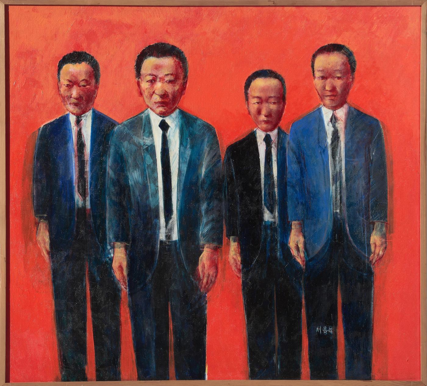 본문 이미지 -  〈정치인〉, 1984, 1986, 캔버스에 유채, 90&times;100cm. &#40;아트선재센터 제공&#41;