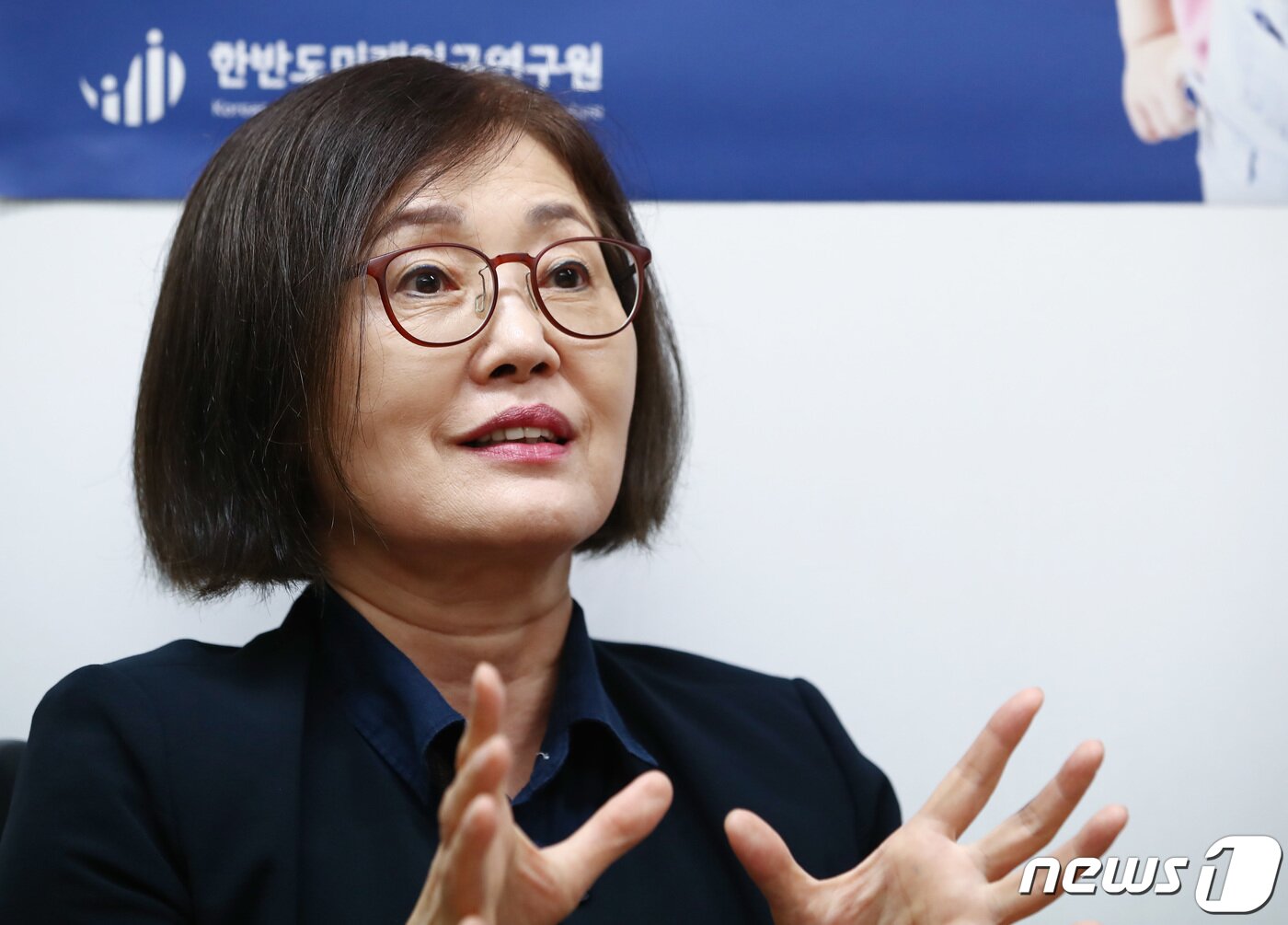 본문 이미지 - 이인실 한반도미래연구원장이 14일 서울 강남구 사무실에서 뉴스1과 인터뷰를 하고 있다. 2023.7.14/뉴스1 ⓒ News1 김민지 기자