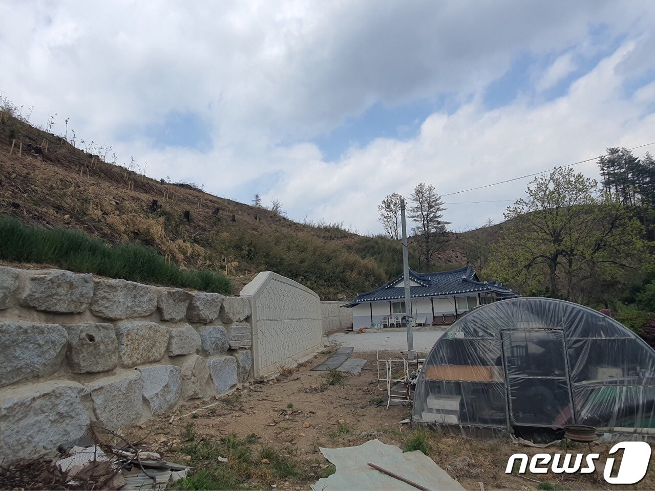본문 이미지 - 강릉 옥계산불 피해지 장마철 대비 산사태 예방작업.&#40;강릉시 제공&#41; 2023.7.20/뉴스1