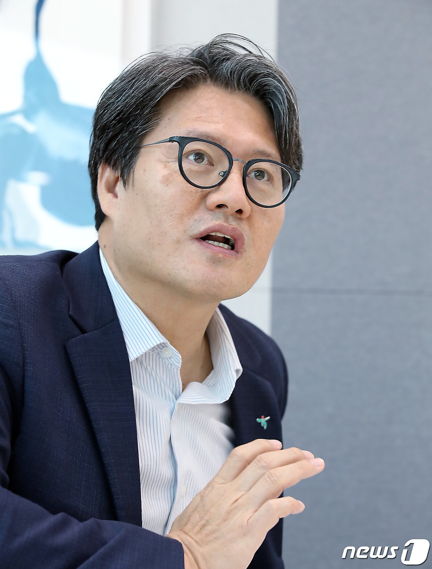 본문 이미지 - 황승택 하나증권 리서치센터장이 21일 오전 서울 여의도 하나증권에서 뉴스1과 인터뷰를 하고 있다. 2023.7.21/뉴스1 ⓒ News1 박정호 기자