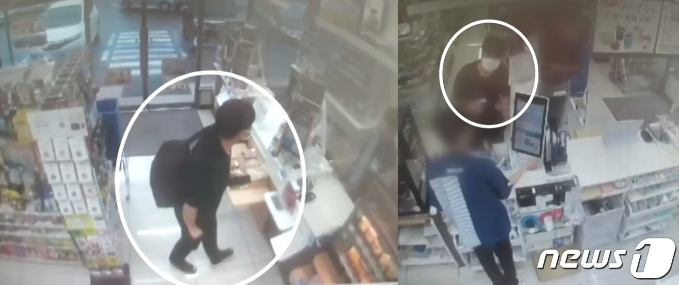 본문 이미지 - 와카야마현의 한 편의점 CCTV에서 마지막으로 확인된 윤씨의 모습. (KBS 갈무리)