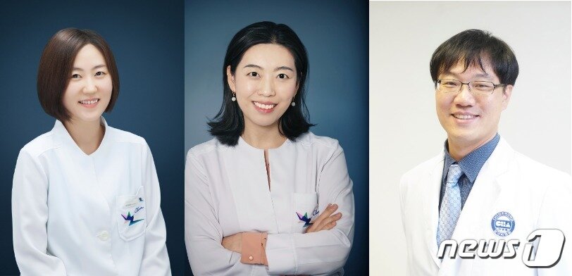 본문 이미지 - (왼쪽부터) 차움 디톡스슬리밍센터의 서은경·이윤경 교수, 분당차병원 가정의학과 김영상 교수(차병원 제공)