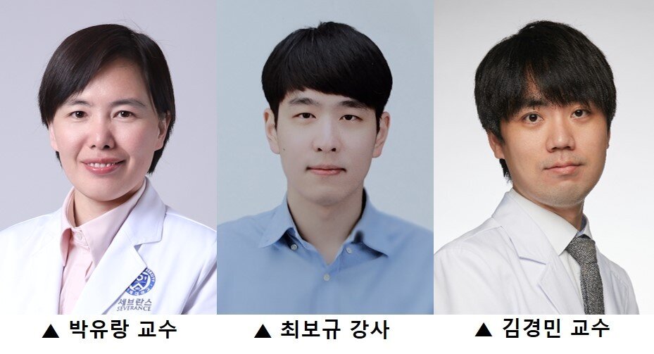 본문 이미지 - 왼쪽부터 연세대 의대 의생명시스템정보학교실 박유랑 교수와 최보규 강사, 세브란스병원 신경과 김경민 교수.(세브란스병원 제공)/뉴스1