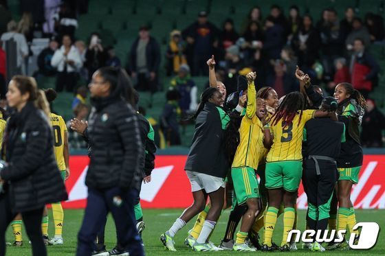 여자월드컵 본선서 첫승을 기록한 자메이카.  © AFP=뉴스1