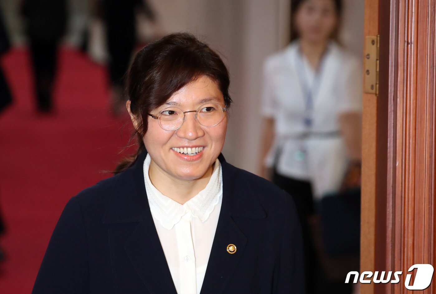본문 이미지 - 장미란 문화체육관광부 2차관이 3일 오전 서울 종로구 세종대로 정부서울청사에서 열린 국무회의에 참석하고 있다. 2023.7.3/뉴스1 ⓒ News1 김명섭 기자