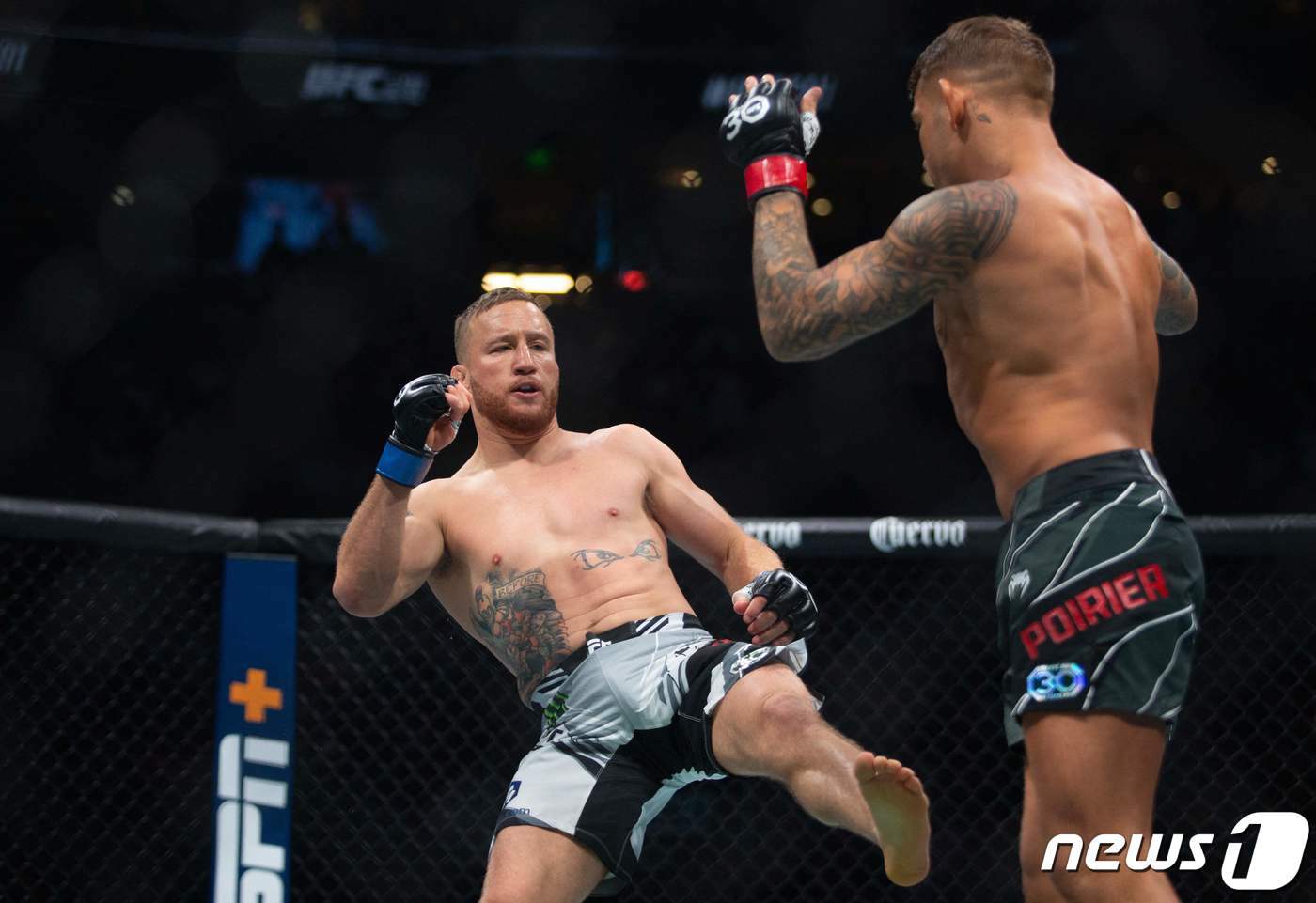 본문 이미지 - 포이리에(오른쪽)를 꺾은 게이치. ⓒ AFP=뉴스1