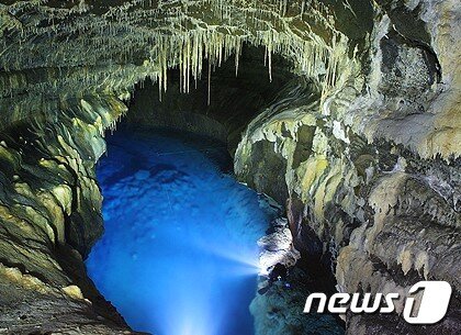 본문 이미지 - 용천동굴 수중구간(제주도청 제공)/뉴스1 